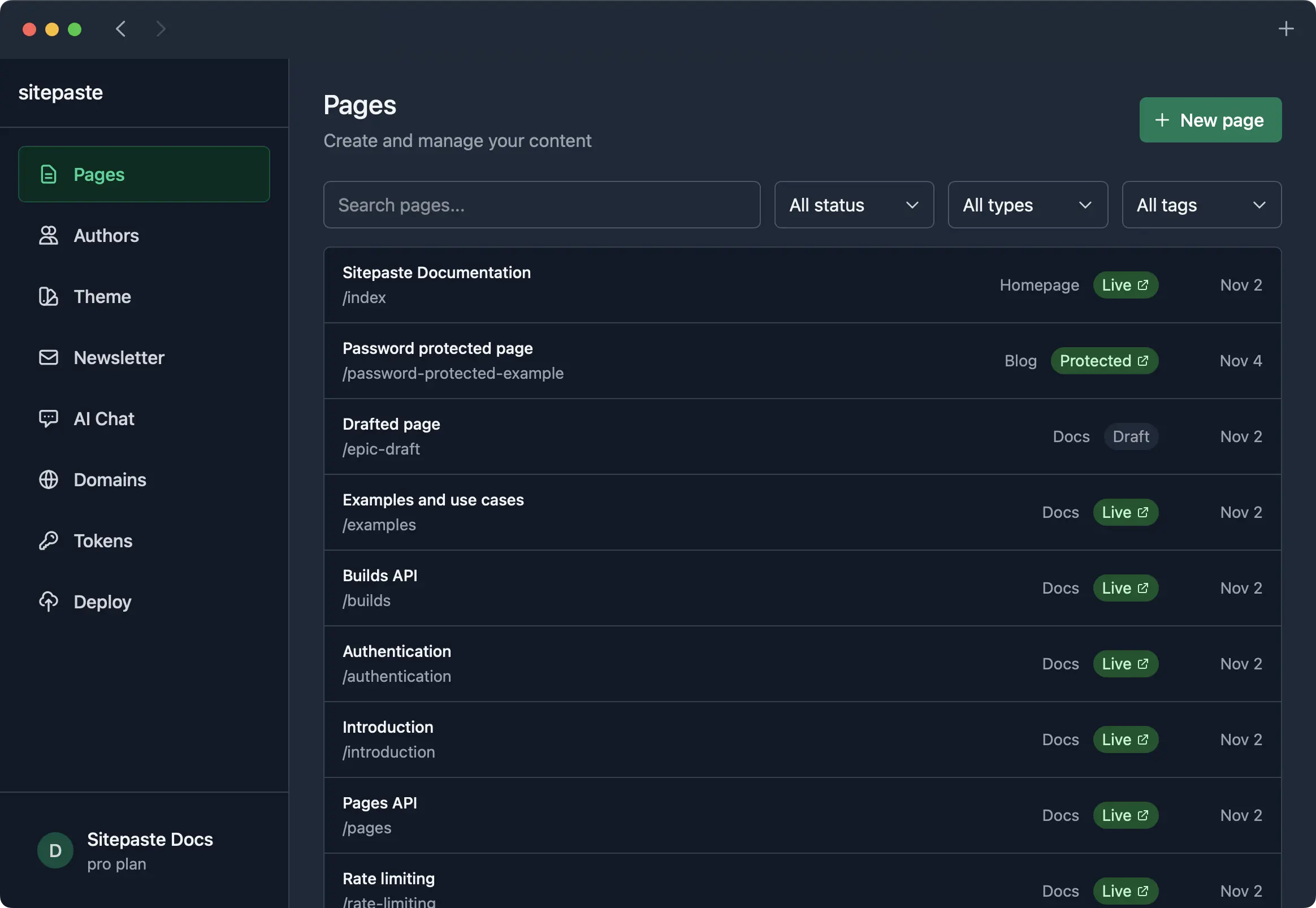 Dashboard editor interface